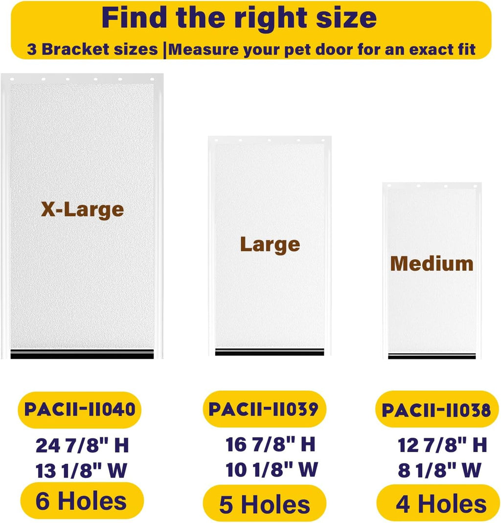 2Pack Pac11-11039 Large Dog Door Replacement Flaps , frosted clear