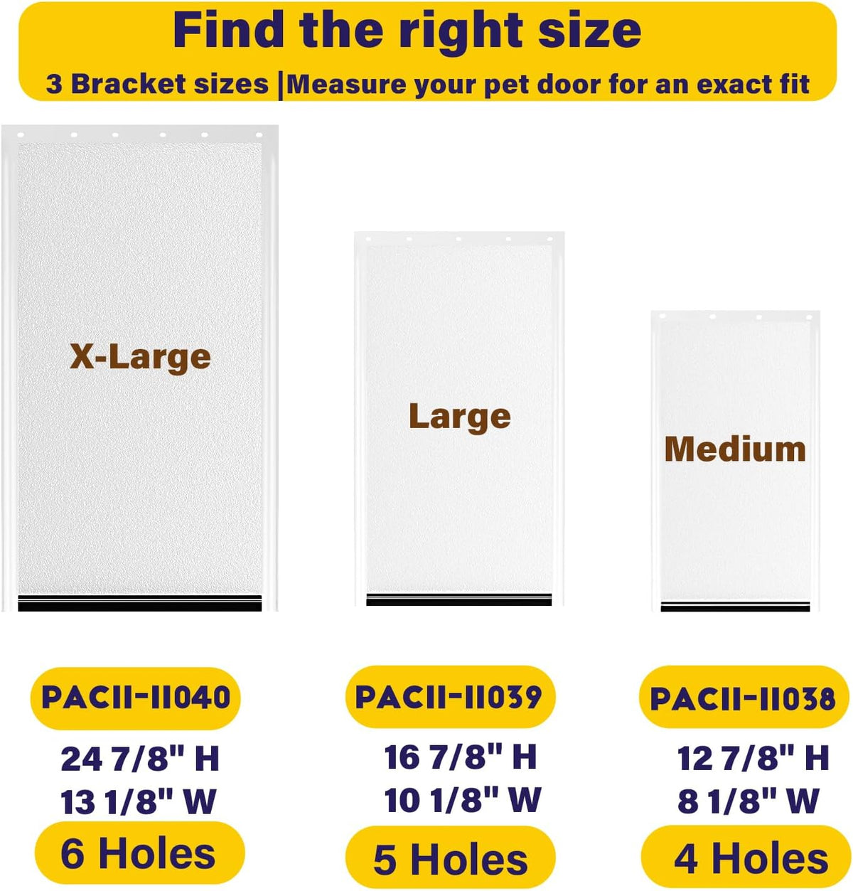 2Pack Pac11-11039 Large Dog Door Replacement Flaps , frosted clear
