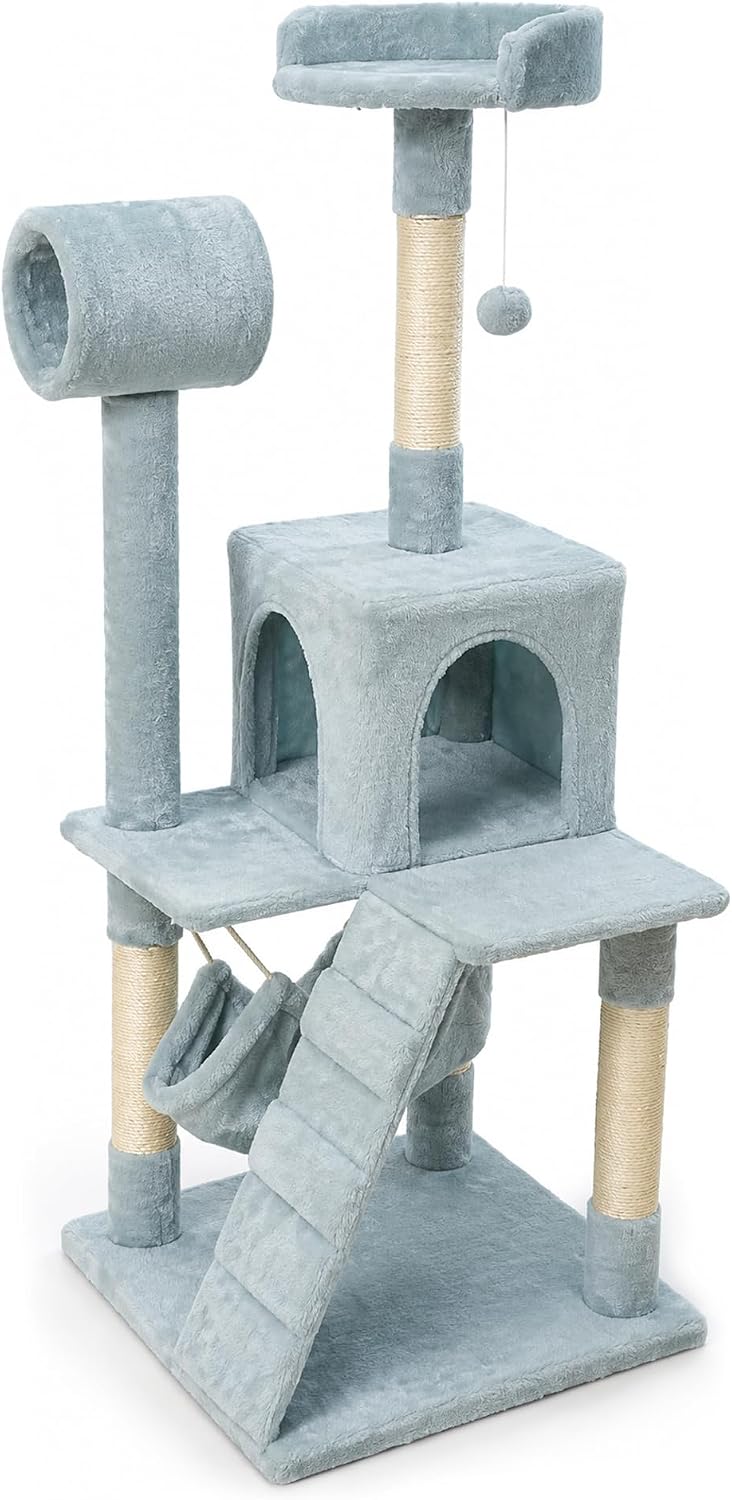 A&E Cage Co Carousel Climber Cat Tree with Ball Track, 10"x10"x14"