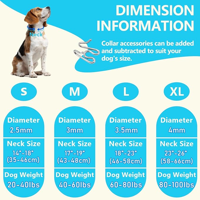 Stainless Steel Dog Collar, Tangle-Free 360° Swivel Collar - Image 5