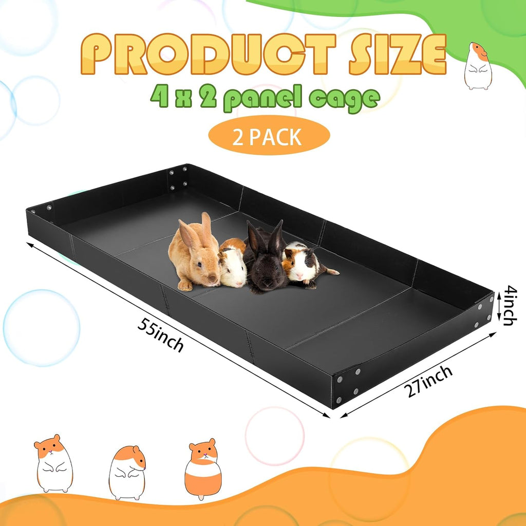 Wenqik 2 Pcs Guinea Pig Cage Liner Corrugated Plastic Base, Dark Black
