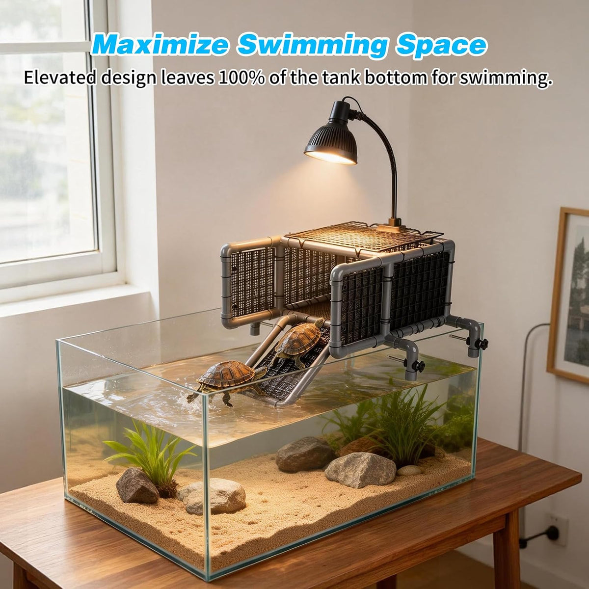 SKARUS Extra Large Turtle Basking Platform for 40-90 Gallon Aquarium Tanks