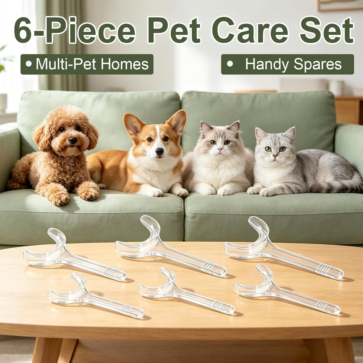 6 Pack Pet Tooth Brushing Helper for Dogs & Cat, Dog Dental Mouth Opener
