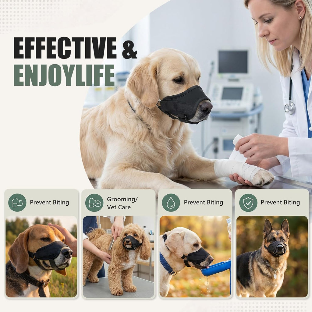 Soft Dog Muzzle for Large Medium Small Dogs, Adjustable Breathable No Bite