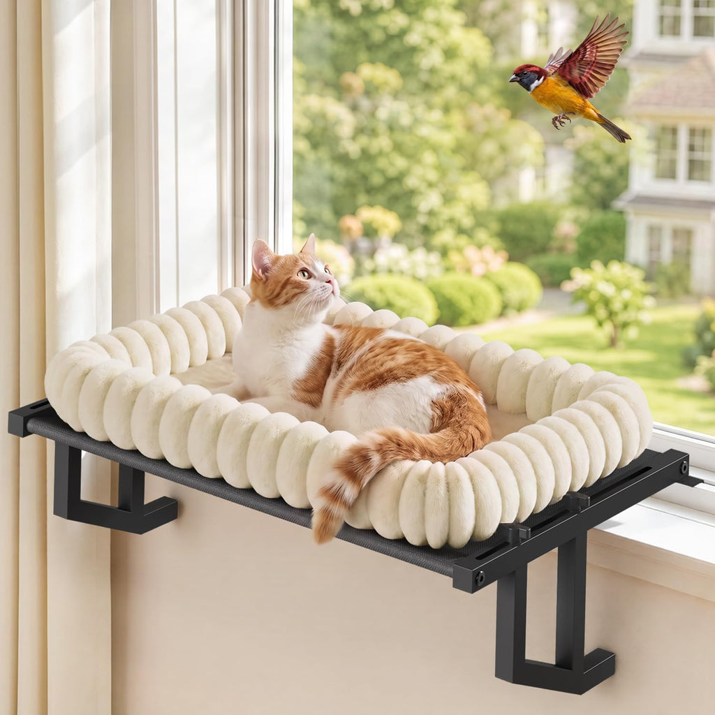 Cat Window Perch Hammock Seat Bed for Cats Inside, Metal