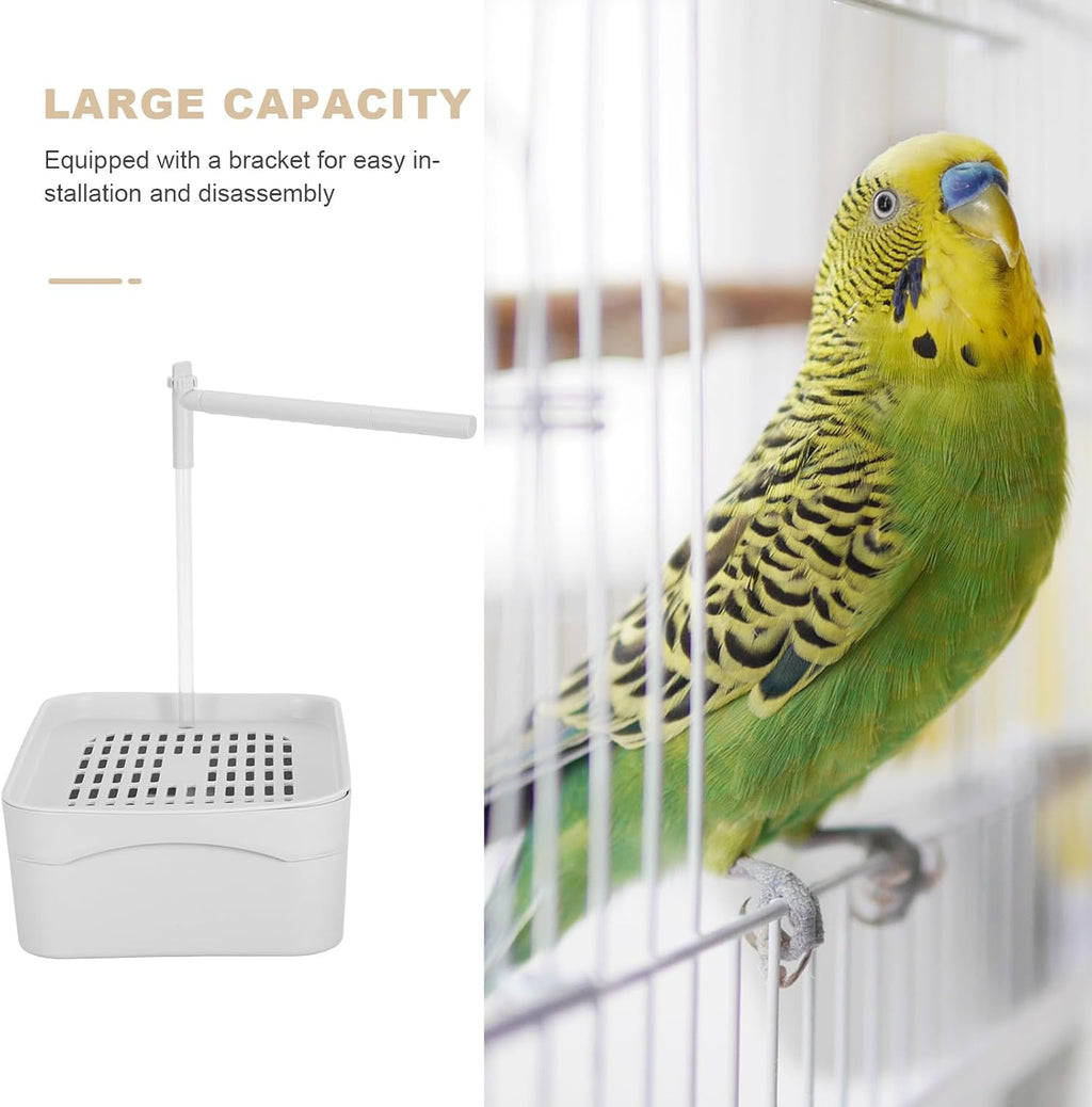 DECHOUS Automatic Bird Shower with Running Water Parrot Bath for Cage Ultra-Quiet Bird Bath Tub for Parakeets Lovebirds and Cockatiels Indoor 12.32 X 8.14 X 3.81 in