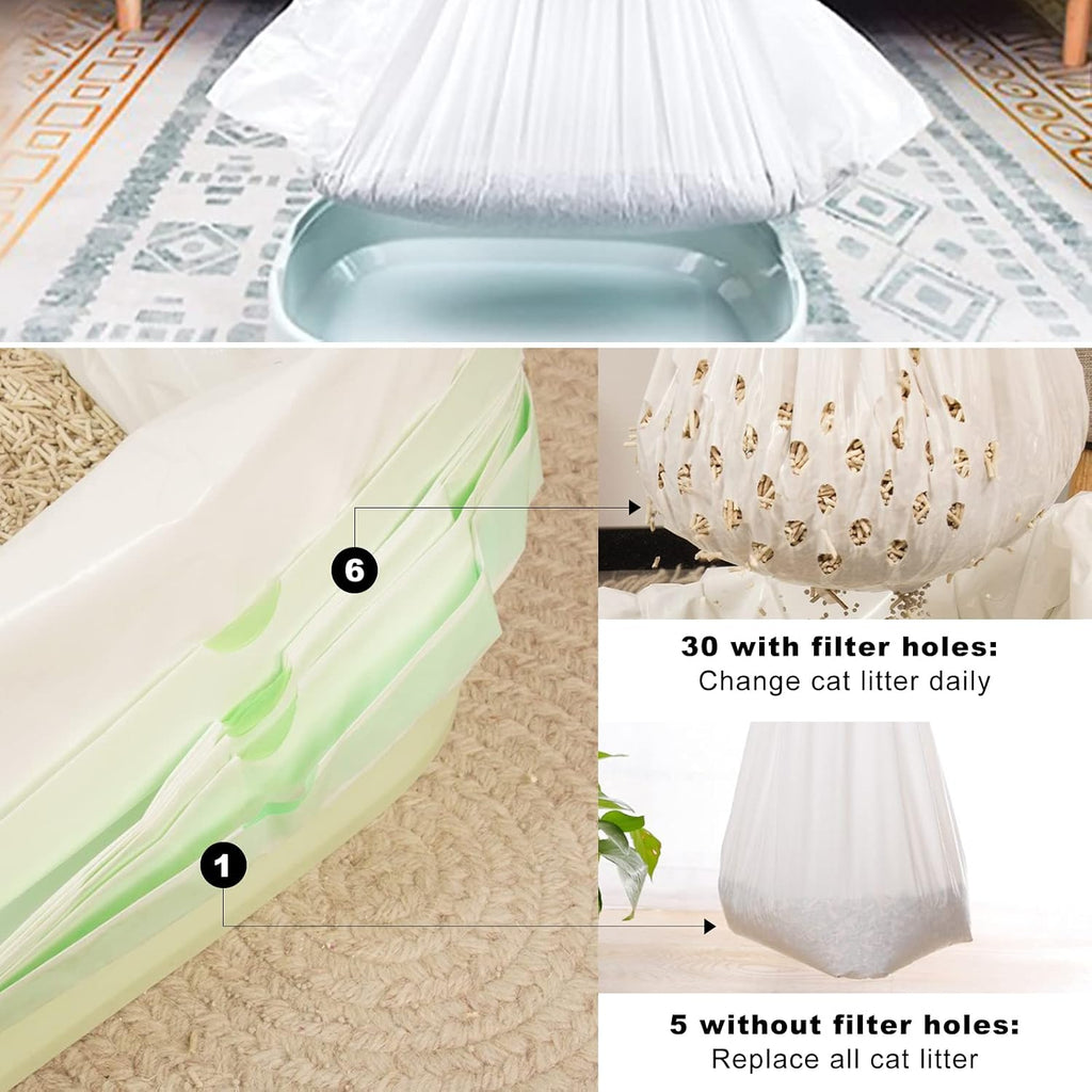 35 Count Cat Litter Box Liners, Sifting Litter Box Liners