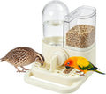 2-in-1 Quail Cage Feeder and Waterer, Gravity Auto Bird Water Feeder