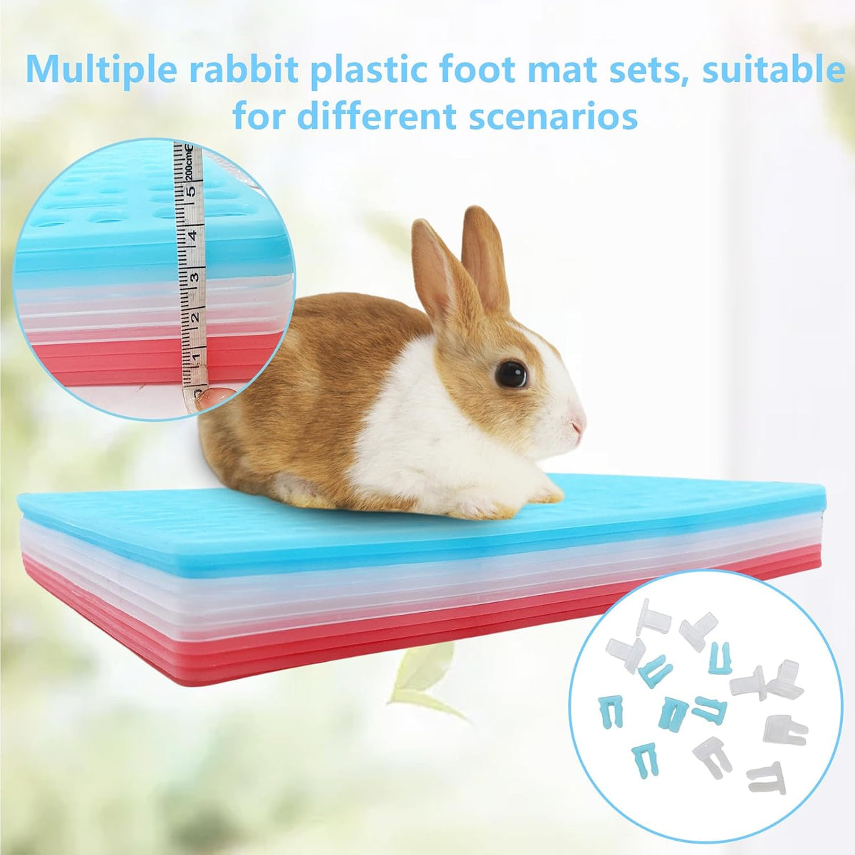 Hamiledyi 10 Pack Rabbit Cage Mats Plastic Resting Mat for Guinea Pig