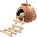 Reptile Tank Accessories Natural Coconut Shell Hideout & Climbing Ladder