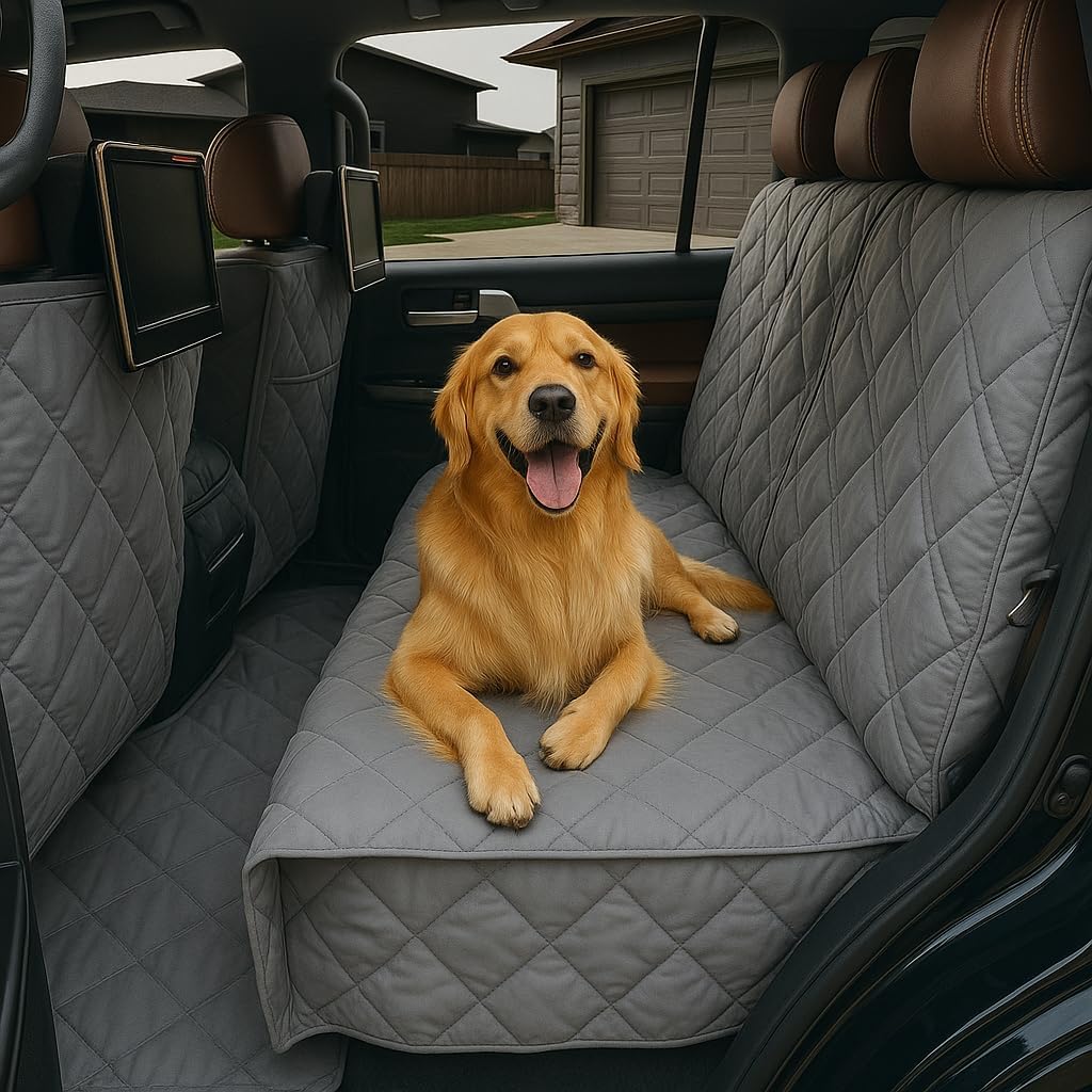Formosa Covers Deluxe Full-Size Truck Crew Cab Dog Seat Cover – Water-Resistant, Anchor-Secured Back Seat & Floor Protector – Fits F-150, Ram 1500, Silverado, Tundra CrewMax – XL 62″ × 94″, Black