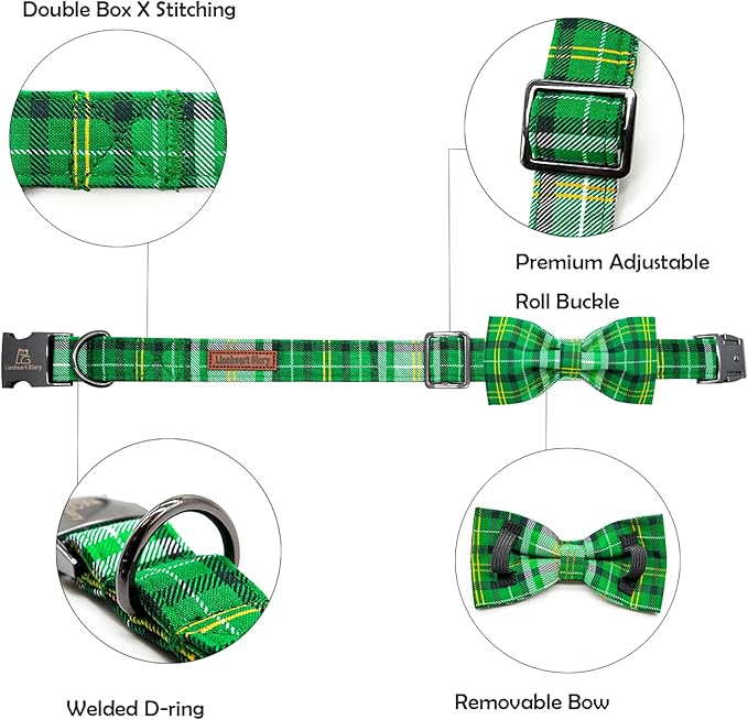 Lionheart glory Dog Bow Collar St. Patrick's Day Dog Collar - Image 2