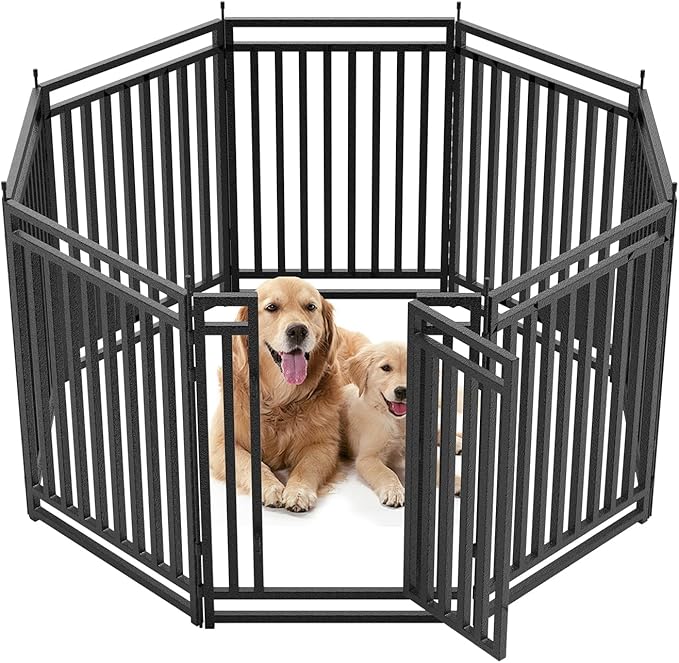Dog Fence for Yard Outdoor Indoor Dog Playpen 40" Height 8 Panels Metal Dog Pen by Petorldog