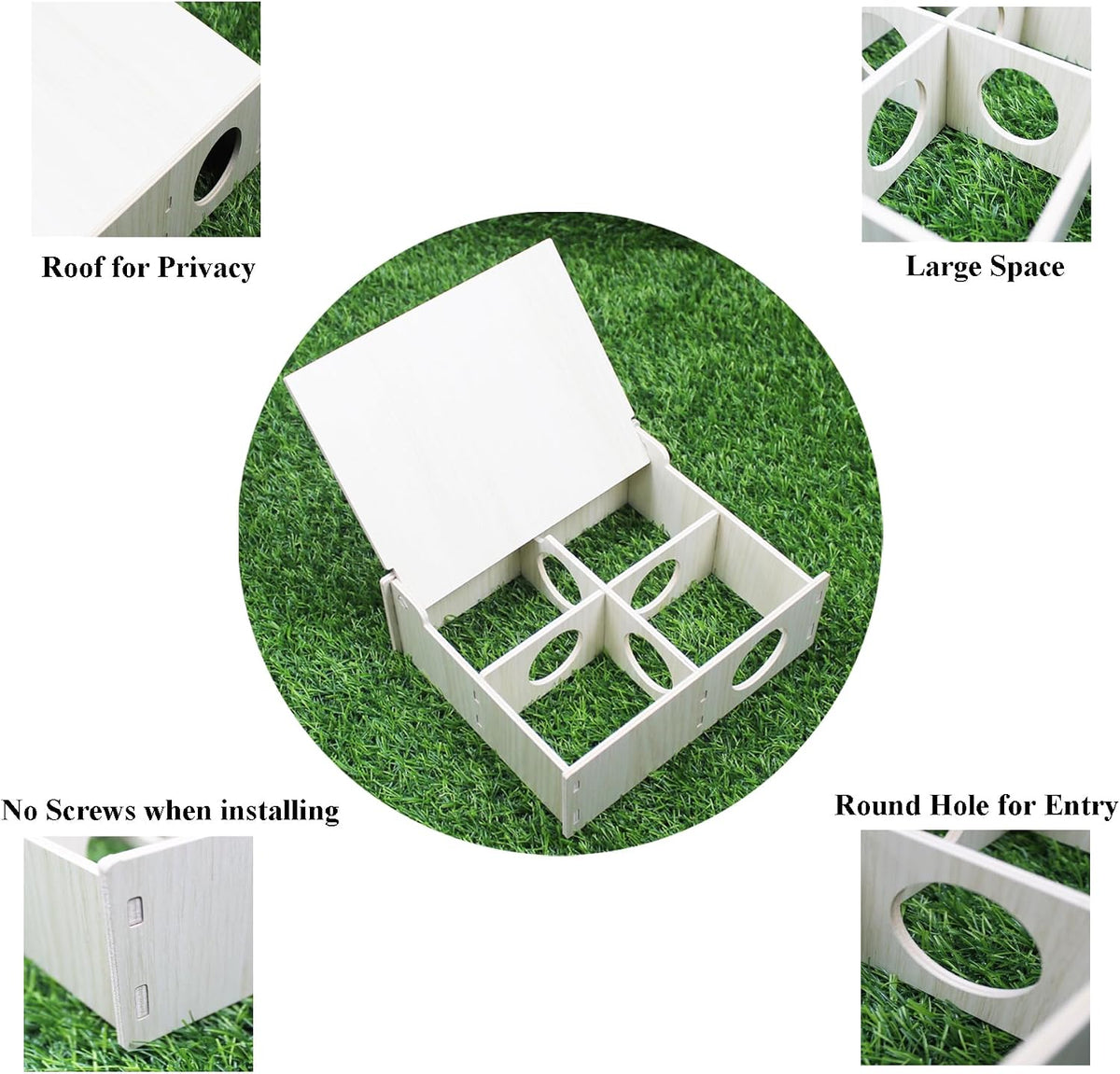 Amonk 10x8x4in Multi-Chamber with Play Tunnel Hamster House for Small Pets