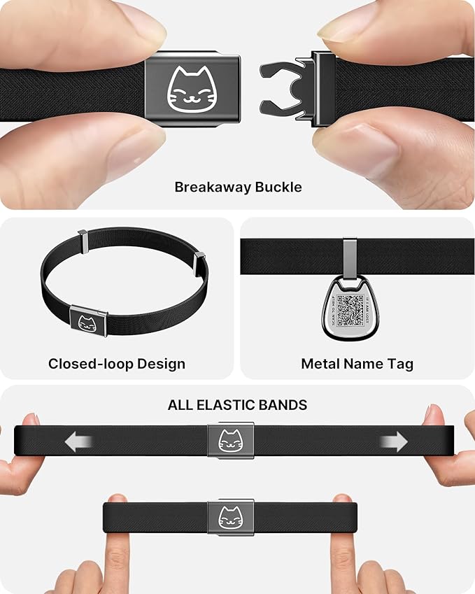 Cat Collar with QR Code Name Tag, Breakaway Kitten Collar - Image 3