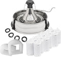 PetSafe Drinkwell Stainless 360 Multi-Pet Cat Water Fountain, 128oz, 12-Pk