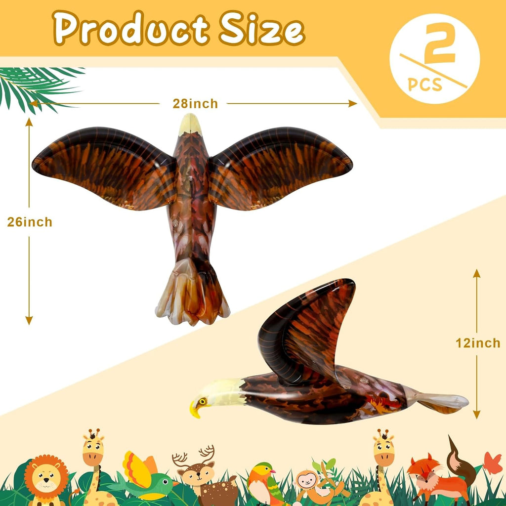 2Pcs Inflatable Eagles Lifelike Animal Balloons for Jungle Birthday Party
