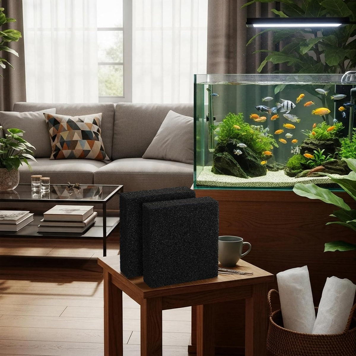 2 Pcs 10"x10"x2" Aquarium Bio Sponge Filter Pad Filter Media