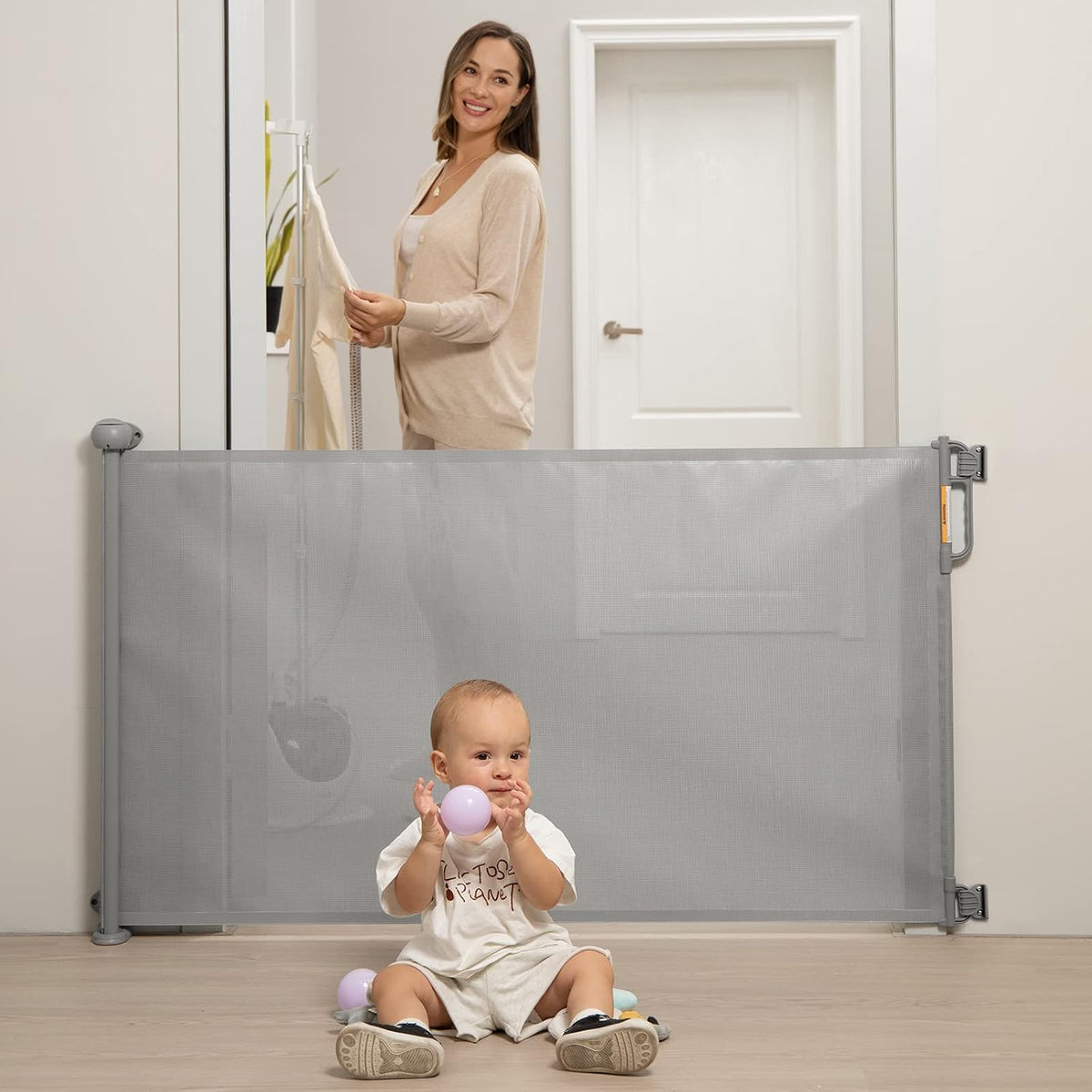 Momcozy Retractable Mesh Baby Gate or Dog Gate