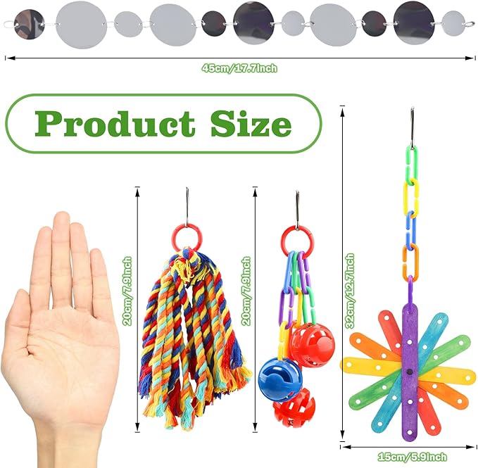 Small Bird Toys Parakeet Cage Accessories, Parakeet Toys, Swing Hanging - Image 2