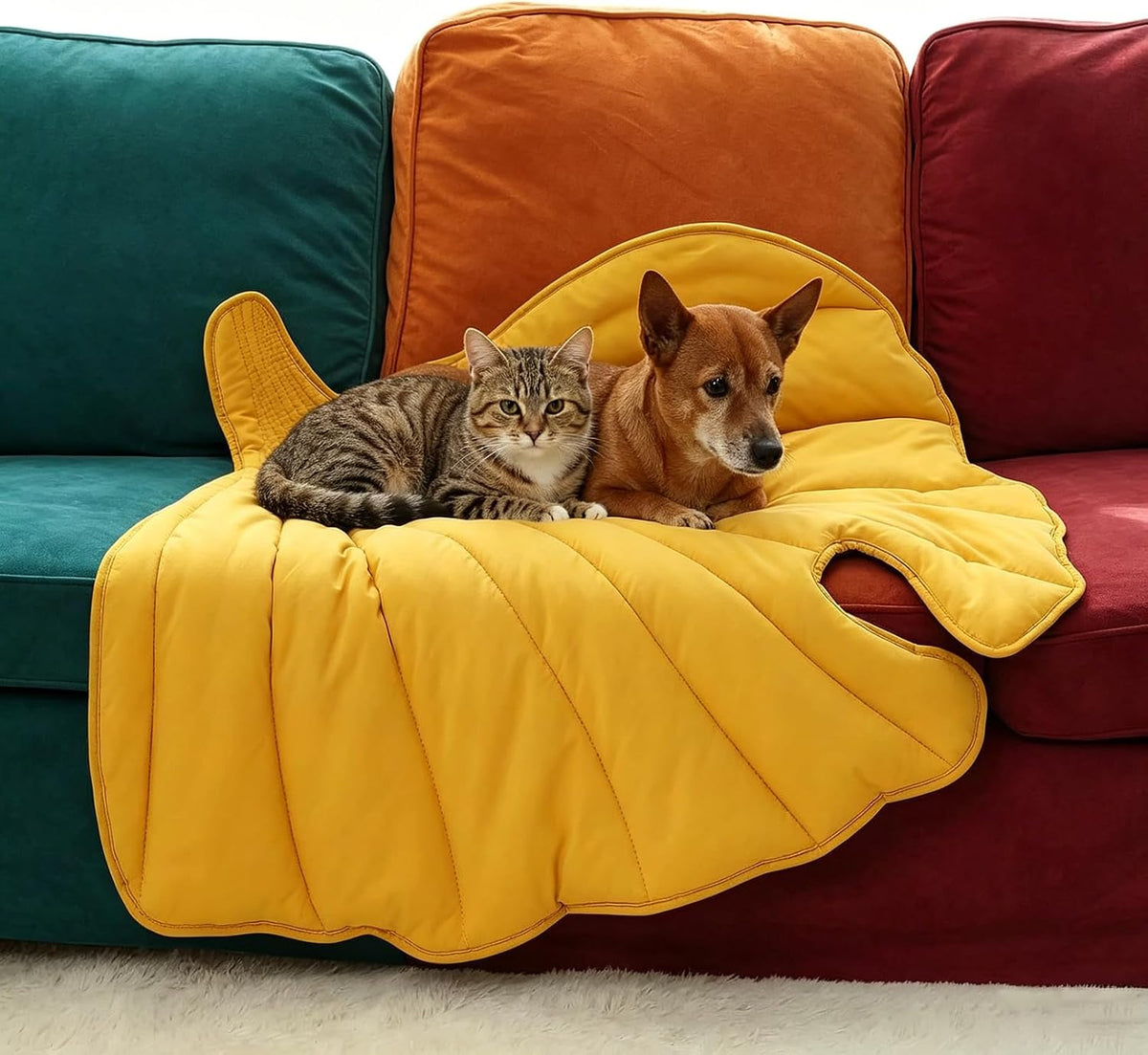 Letalong Extra Large Leaf Shaped Dog Blanket 50x45''