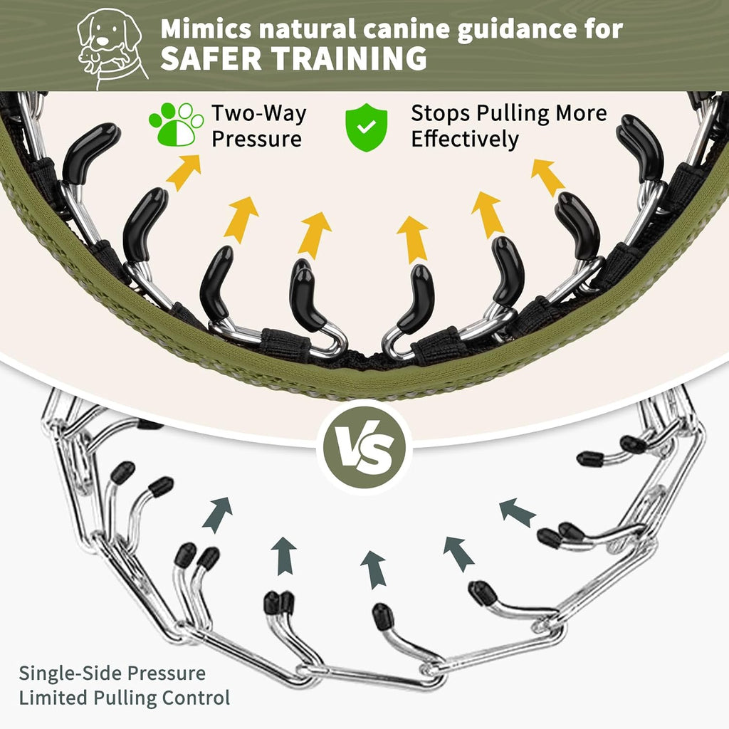 Mayerzon Martingale No Pull Dog Walking Training Collar | Army Green, M/L
