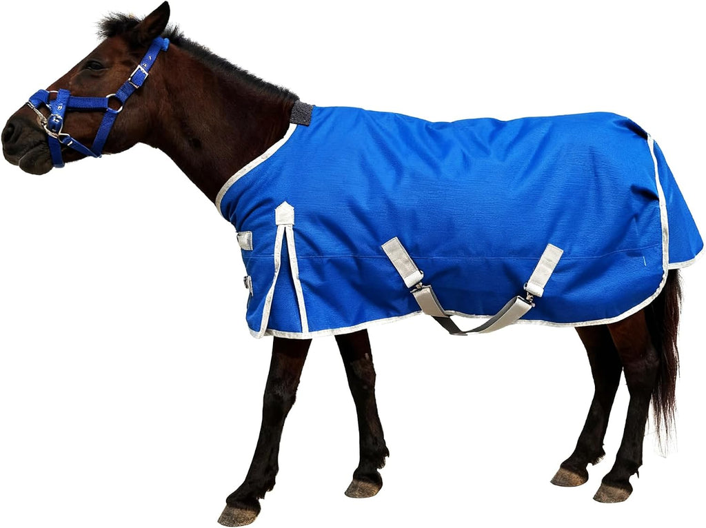 Water Resistant Turnout Horse Blanket with Neck Cover Belly Surcingle 51in