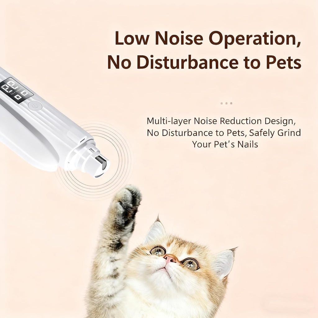 2-in-1 Dog Cat Nail Clipper Grinder with LED Light, USB Rechargeable