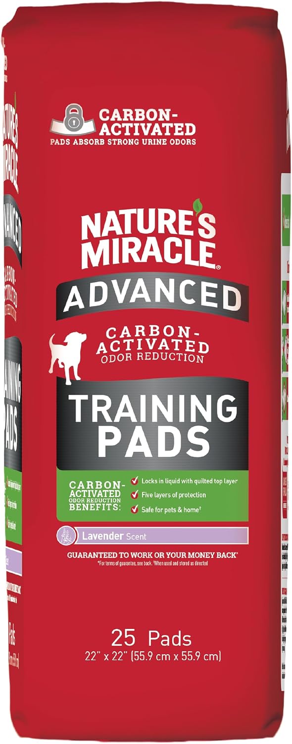 Nature's Miracle Advanced Dog Training Pads, Carbon Activated, 25 Count