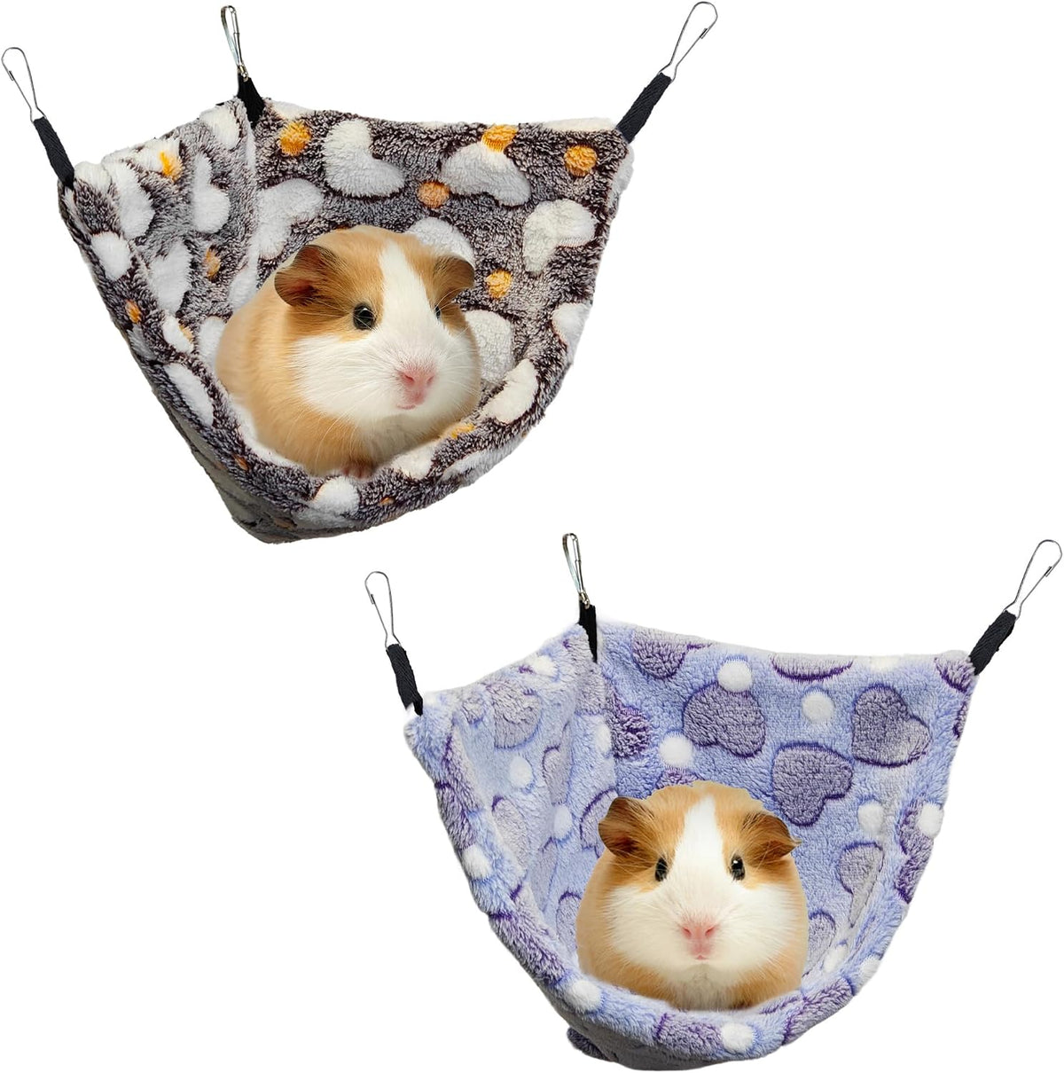 Hanging Corner Hammocks with Hooks for Small Animals, Pack of 2