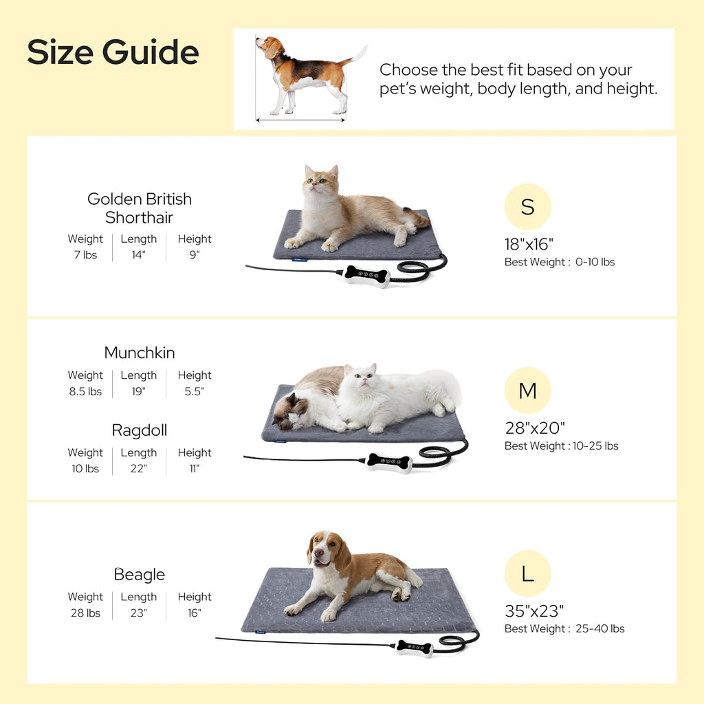 Bedsure Cat Heating Pad Indoor, Heated Cat Bed With Timer,2X Heat Retain