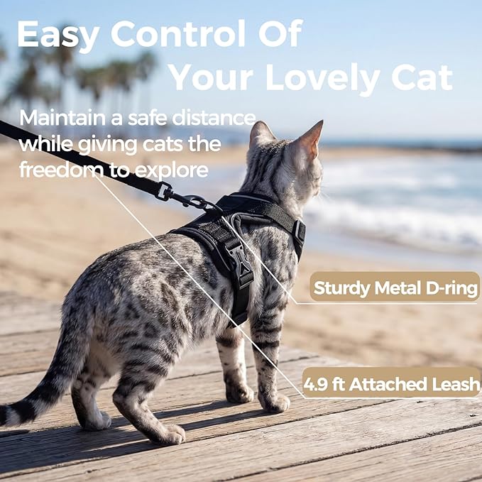 Cat Harness and Leash Set Escape Proof Tactical Extra Large Kitten Harness - Image 5