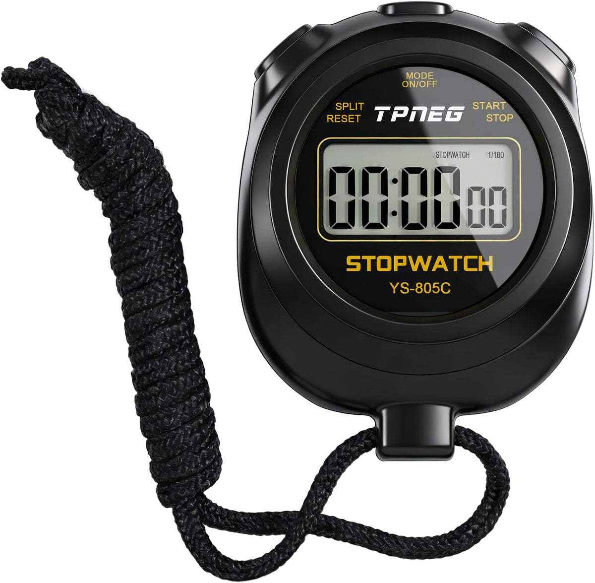 Simple Stopwatch Timer - Easy to Use, Set Up, Read, and Carry - Large Display - On/Off, AAA Battery - Ideal for Coaches, Track and Field, Soccer Referees, Sports, Classroom