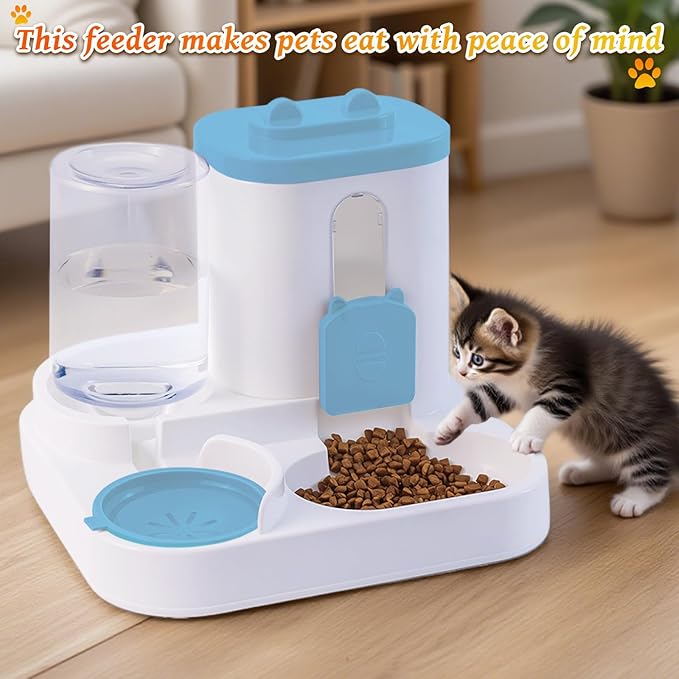 Gravity Cat Feeder and Water Dispenser, 2 in 1 Automatic Cat Feeder, 2 Pack - Image 3