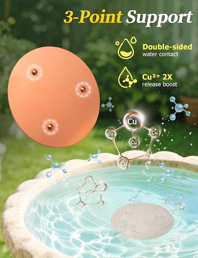 Mellbree 2-Pack Bird Bath Copper Disk, 0.6mm Reinforced 99.99% Pure Copper - Image 5