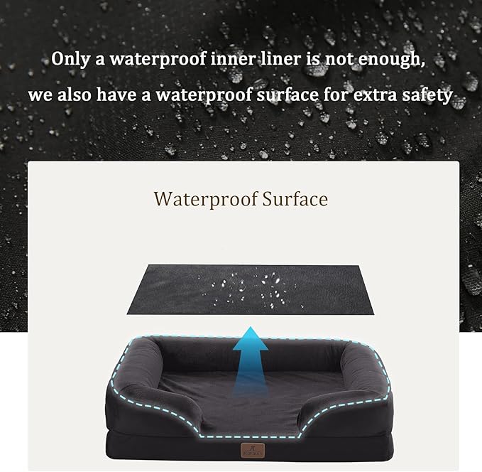 Bedfolks Orthopedic Dog Bed, Waterproof Dog Sofa Bed - Image 3