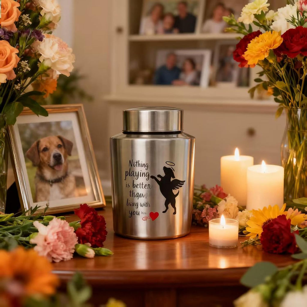 Small Dog Urn for Ashes, for Pet Cremation Keepsake