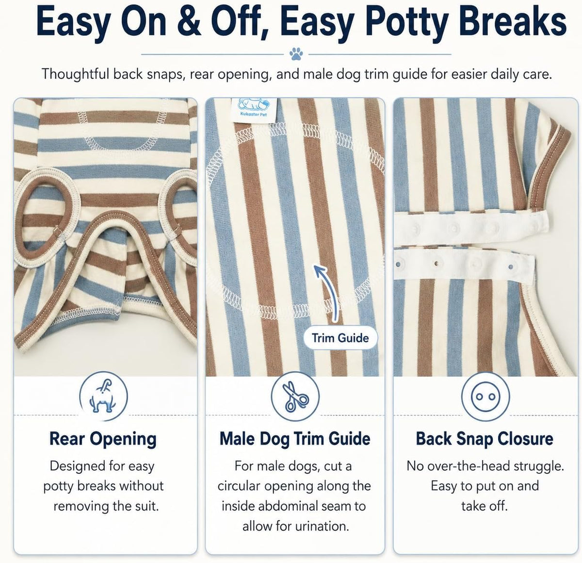 Kukaster Dog Recovery Suit After Surgery, E-Collar Alternative, Brown/S