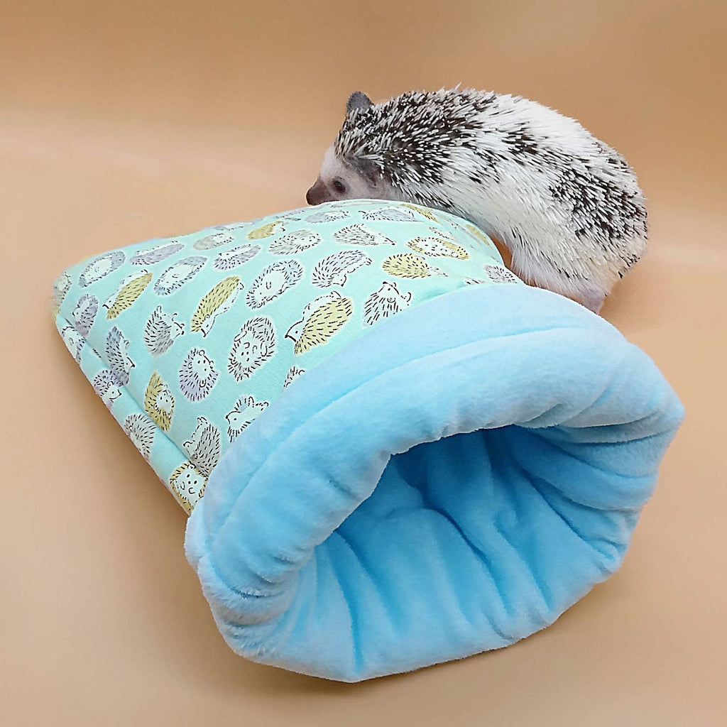 Handmade Sleeping Bag Pouch Hideout Cave for Hedgehog Guinea Pig Hamster Rat Ferret Hamster Squirrel and Other Small Animal Beds (Blue)