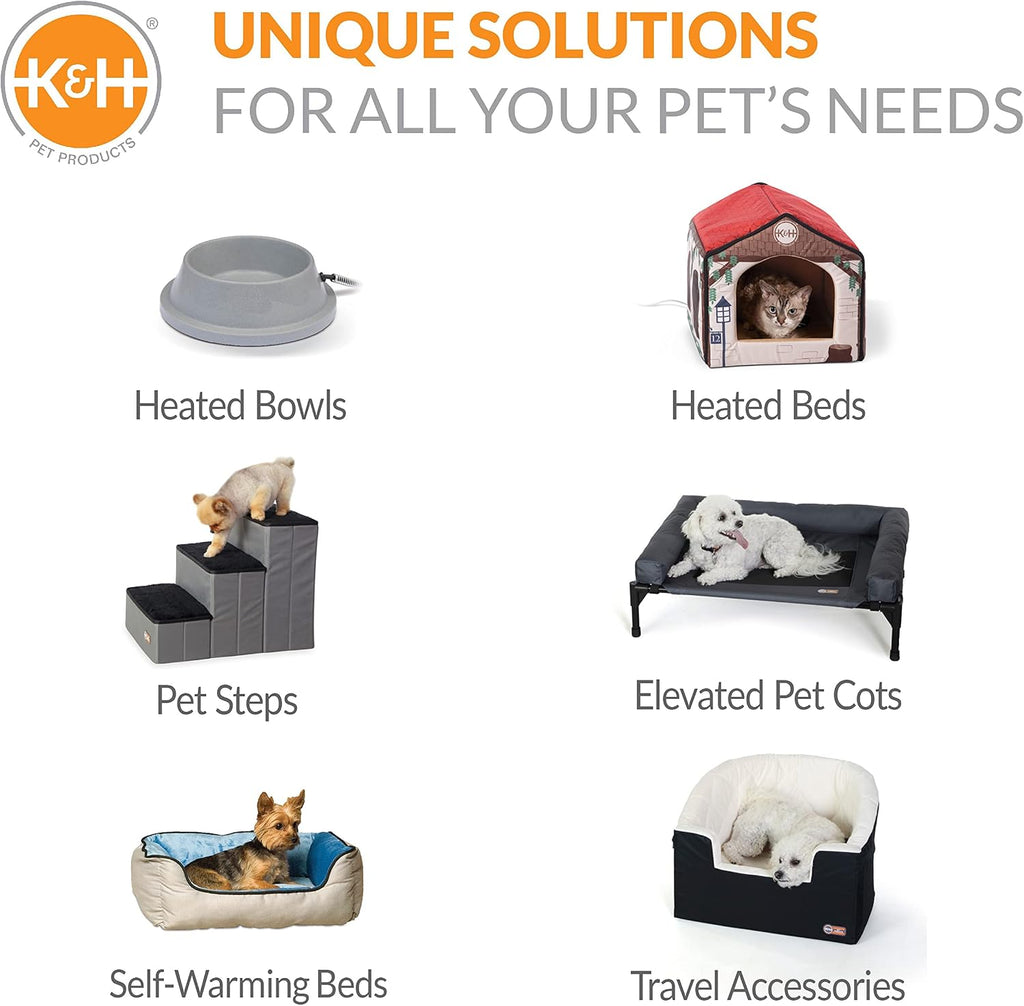 K&H Bucket Booster Dog Car Seat, Cat & Dog Booster Seat, Large Gray/Gray