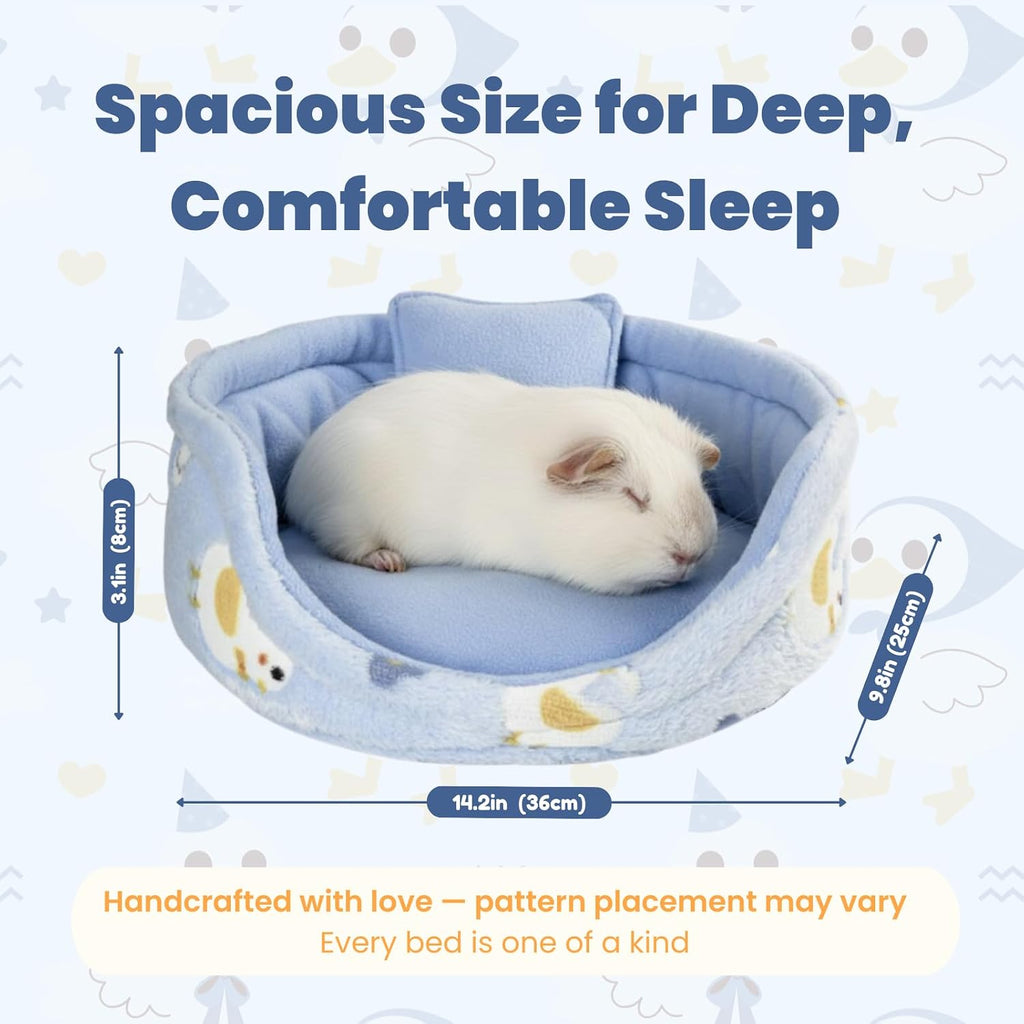 Guinea Pig Couch Bed, Plush Sofa with 2 Washable Mats & Pillow