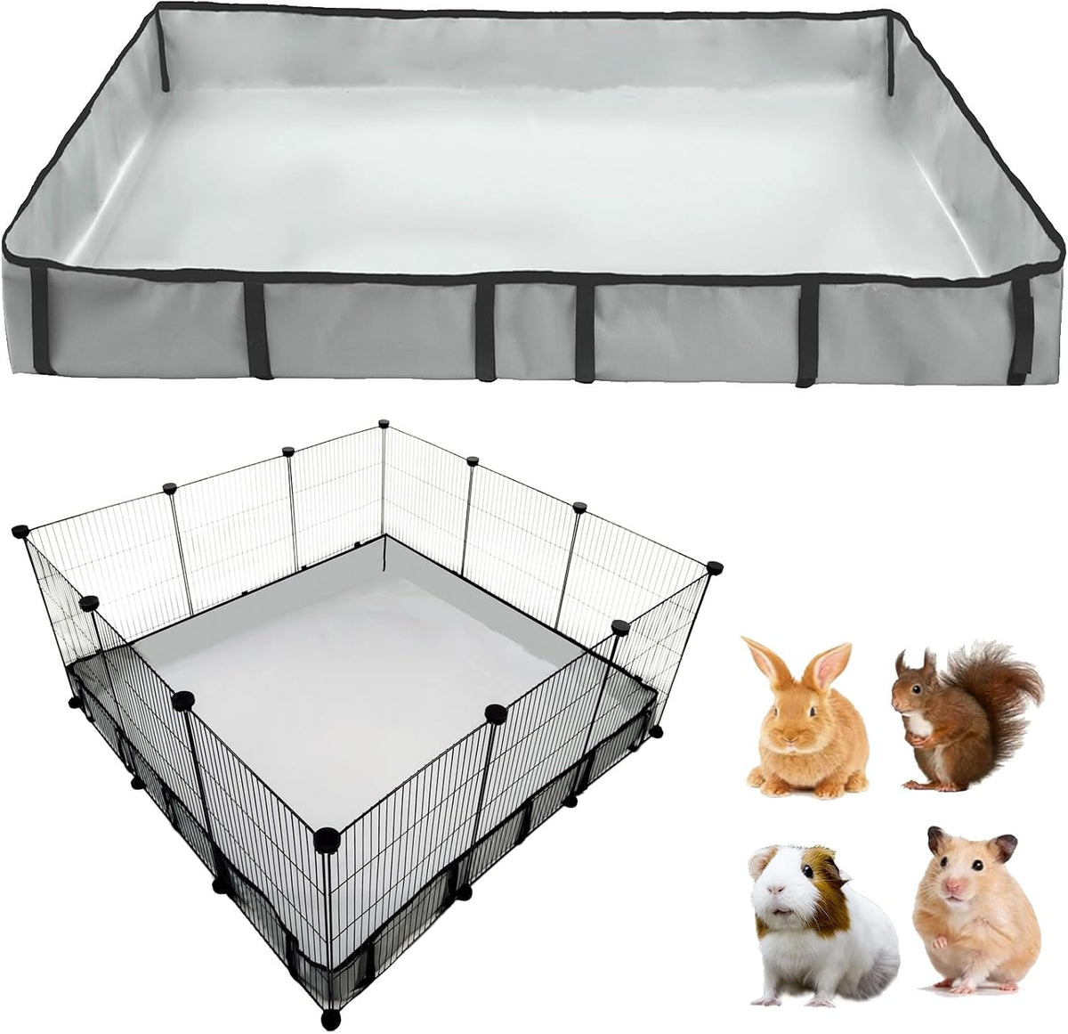 DZWLKJ Guinea Pig Cage Liner Tarp Bottom Waterproof and Washable.Available in 22 Sizes. Base Also for Rabbits, Bunny, Chinchesillas, Hedgehog, Ferrets and Other Small Animals(24x48 inches)