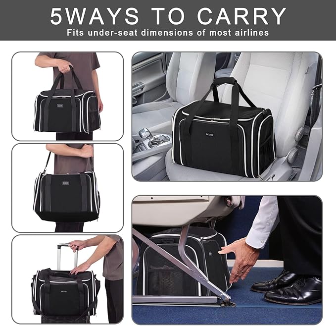 BAGLHER Cat Carrier Bag, Airline Approved Pet Carrier Soft Side Pet Travel 5 - Image 7
