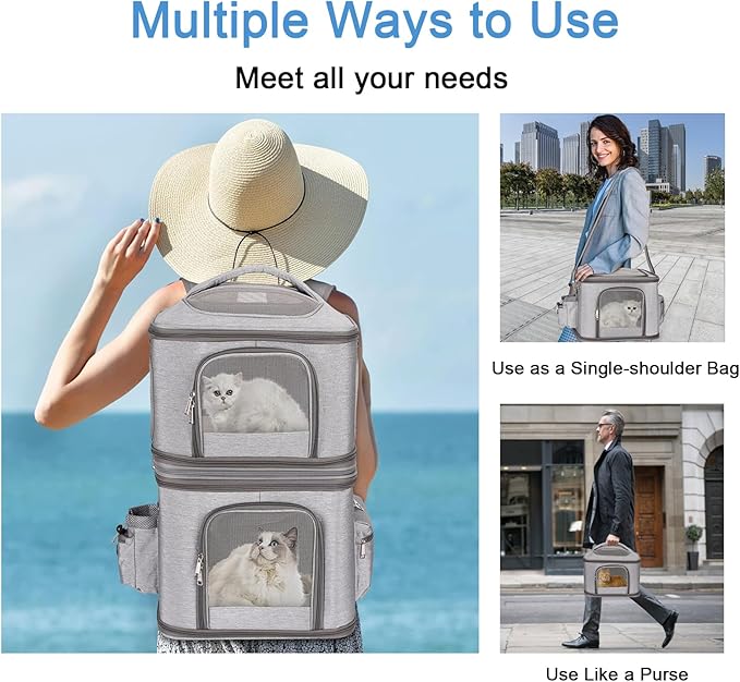 Detachable Double Pet Carrier Backpack - Image 7