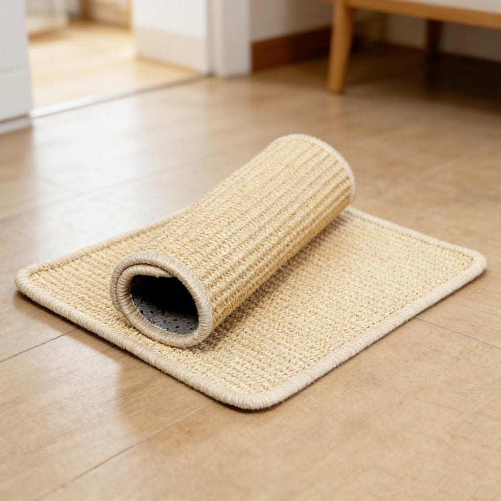 4 Pcs Rabbit Scratch Mat, 16 x 12 in Natural Sisal Bunny Scratching Pad, Rabbit Claws Teeth Care Resting Rug, Animal Chew Toy Forage Cage Accessories for Grinding, Biting, Sleeping, Nesting