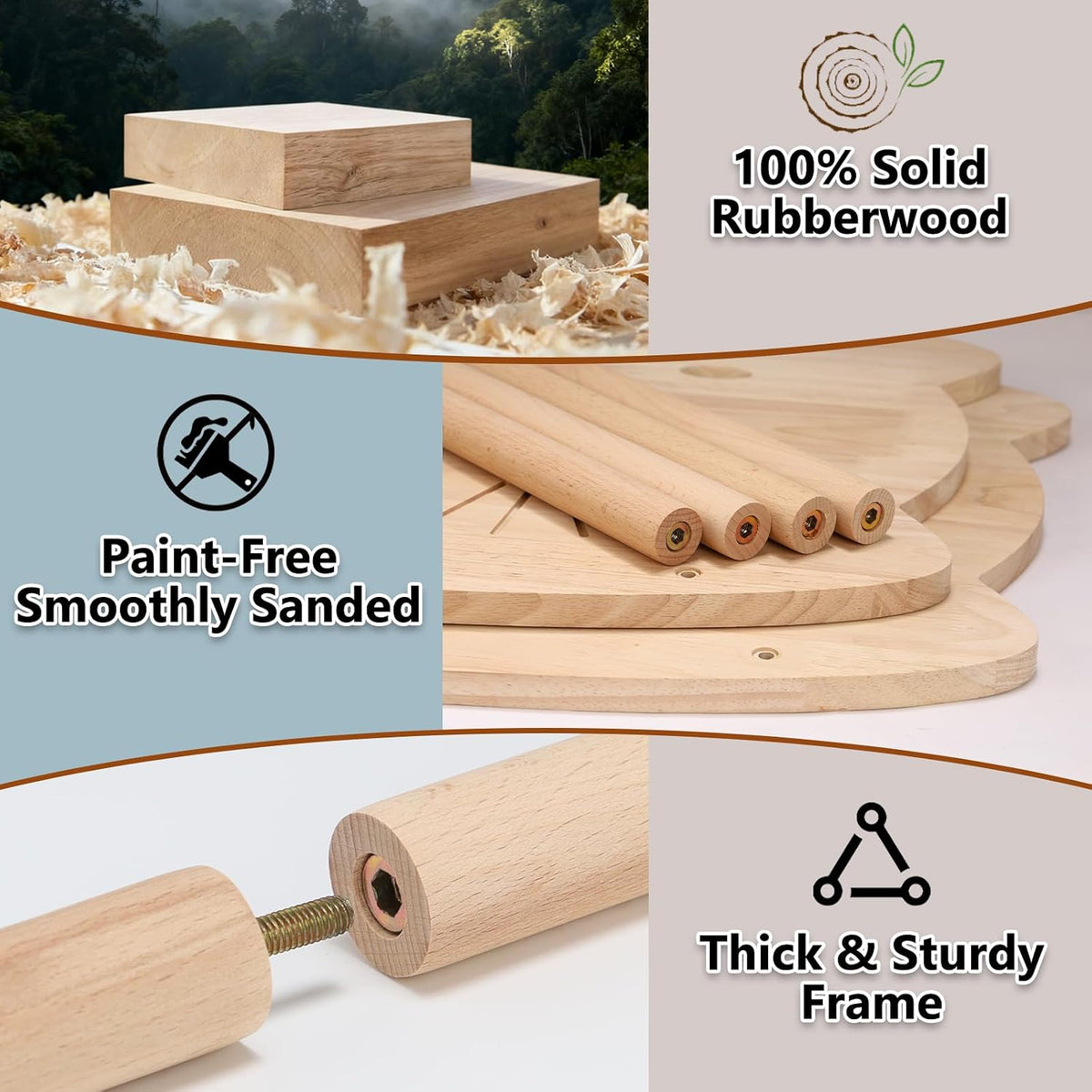Elevated Cat Bed, Solid Rubberwood Cat Hammock with Breathable Cover
