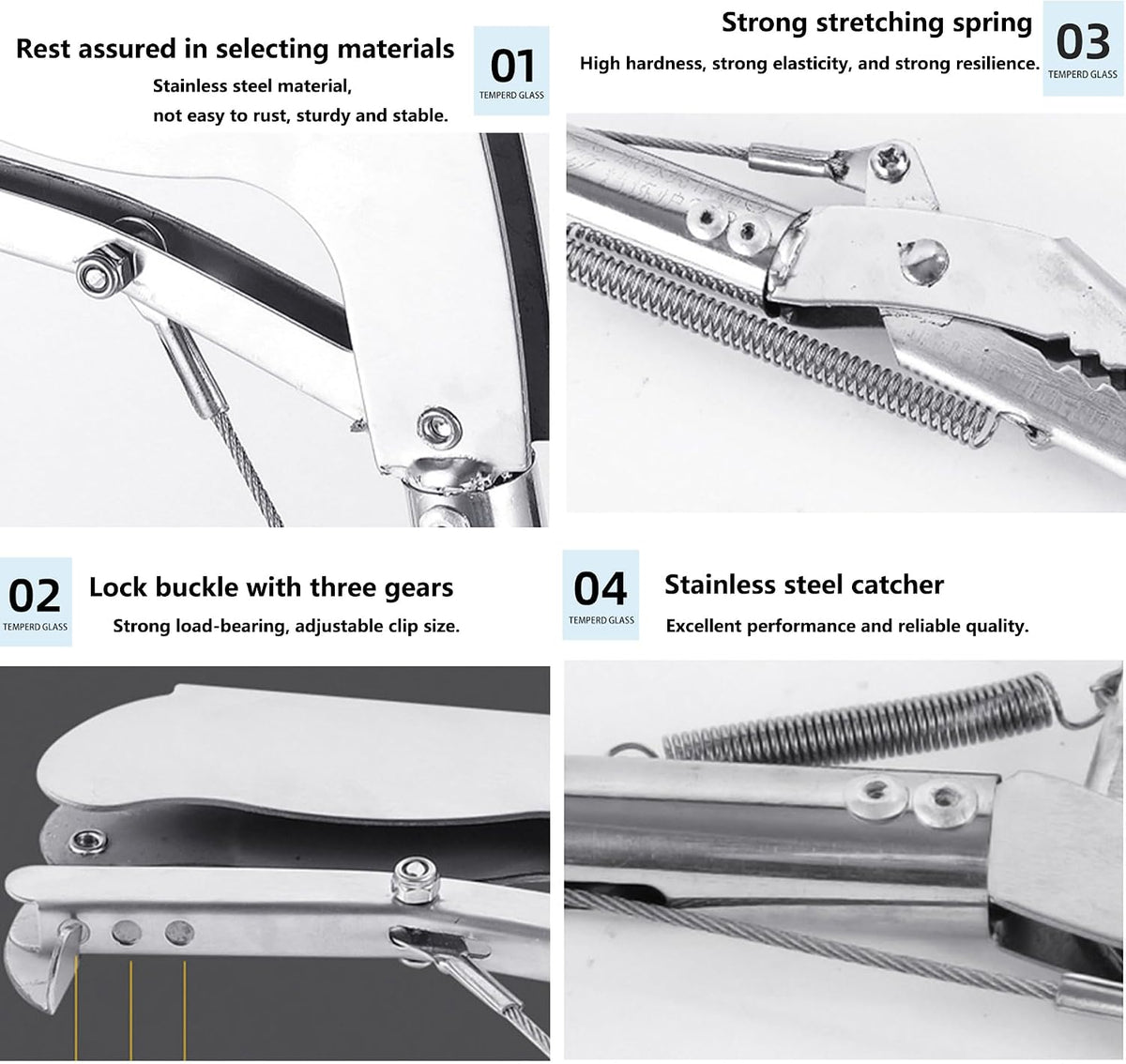 weilaike 47.3" Snake Grabber Tool, Collapsible 2 Sections Snake Stick, Snake Tongs Only 24 in After Folding, Can Also Be Used as Reptile Tongs and Snake Hook