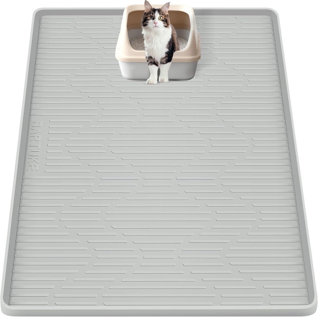 Silicone Cat Litter Box Mat 34"x 20" Extra Large Cat Rubber Mat