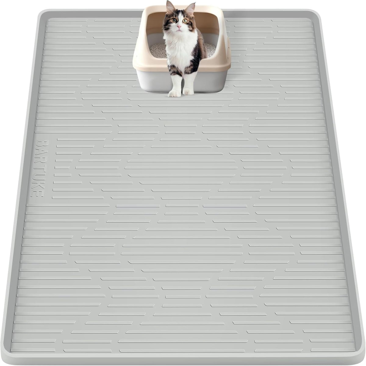 Silicone Cat Litter Box Mat 34"x 20" Extra Large Cat Rubber Mat