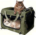 Extra Large Cat Carrier for 2 Cats with Foldable Frame